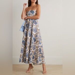 Zimmermann Vitali Bandeau Midi Dress in Cornflower Floral ZIMMERMANN